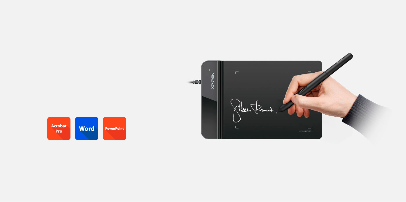 XP-PEN Star G430S Grafiktablett:Unternehmenssignatur