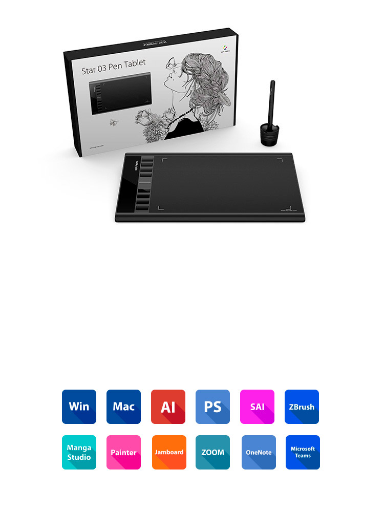 XP-PEN Star 03 Grafiktablett:Kompatibilität